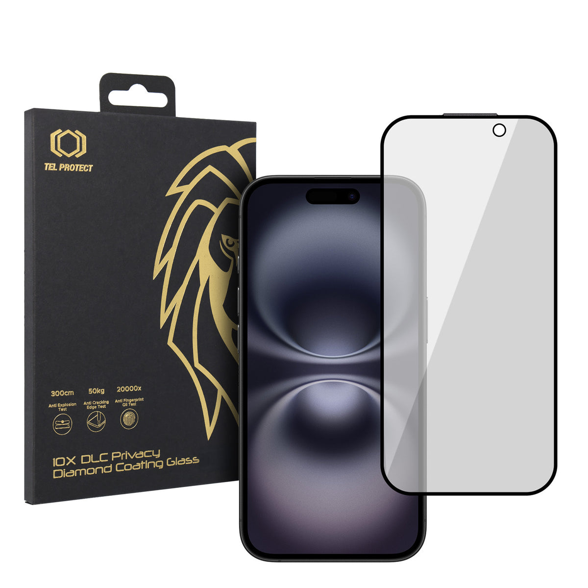 Folie sticla Tel Protect 10X Privacy DLC Diamond Coating pentru iPhone 16/15/14 Pro
