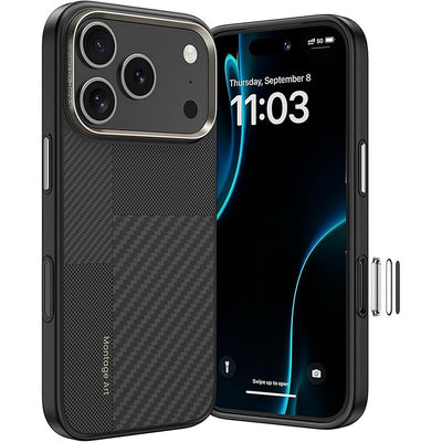Husa Benks Montage Magnetic Armor Pro Kevlar Metal Frame 600D+1500D (C.k.fl.ap.bk.ma70) pentru iPhone 17 Pro Max/18 Pro 