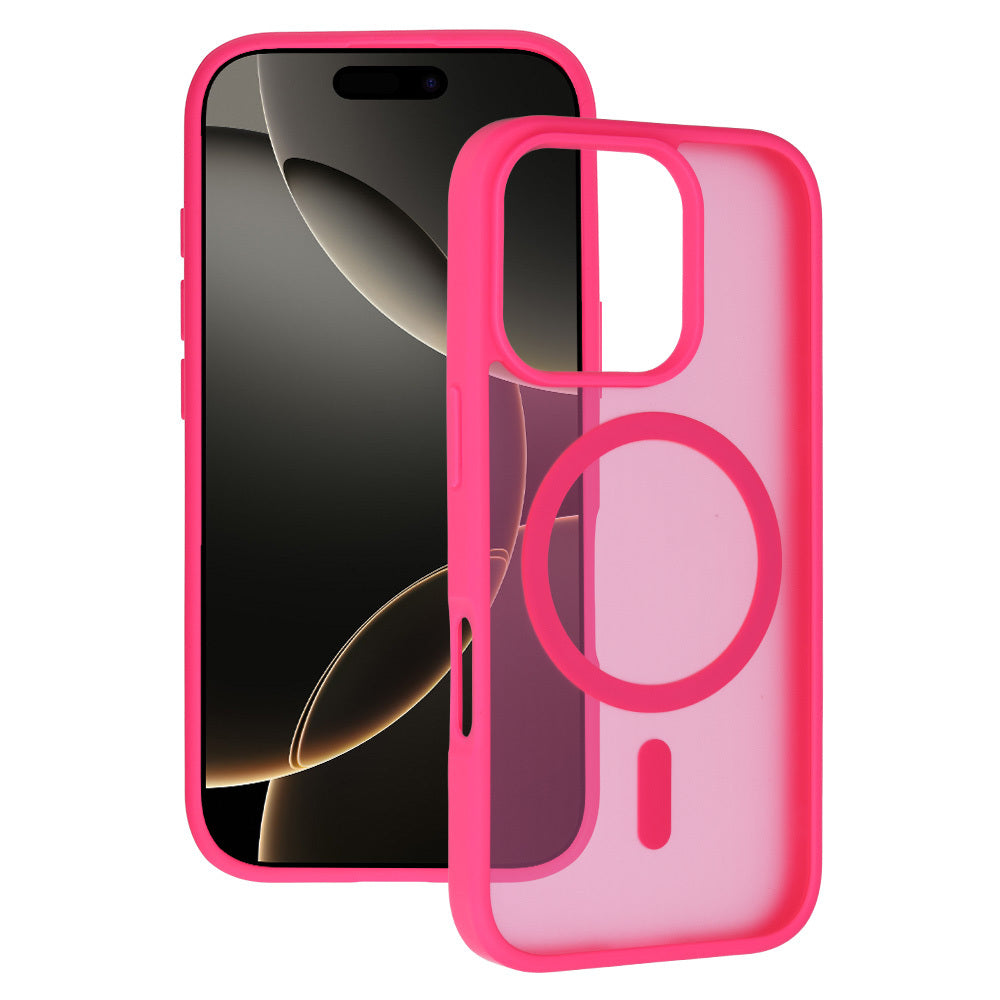 Husa Tel Protect Aura mat Magsafe pentru iPhone 15 Pro Hot Roz