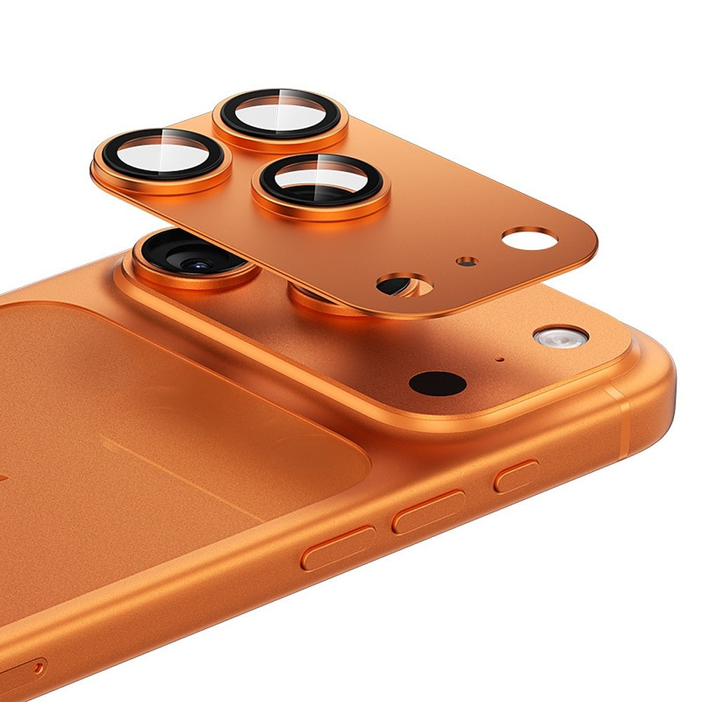Folie Benks sticla Warrior Metal Integrated camera (C069) pentru iPhone 17 Pro (lentila 3 Pieces) Portocaliu