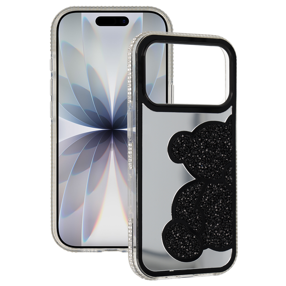 Husa Teddy Bear pentru iPhone 16 Negru