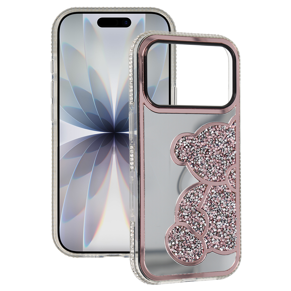 Husa Teddy Bear pentru iPhone 17 Roz