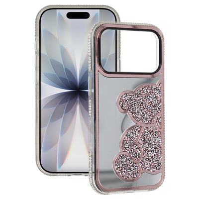 Husa Teddy Bear pentru iPhone 17 Roz