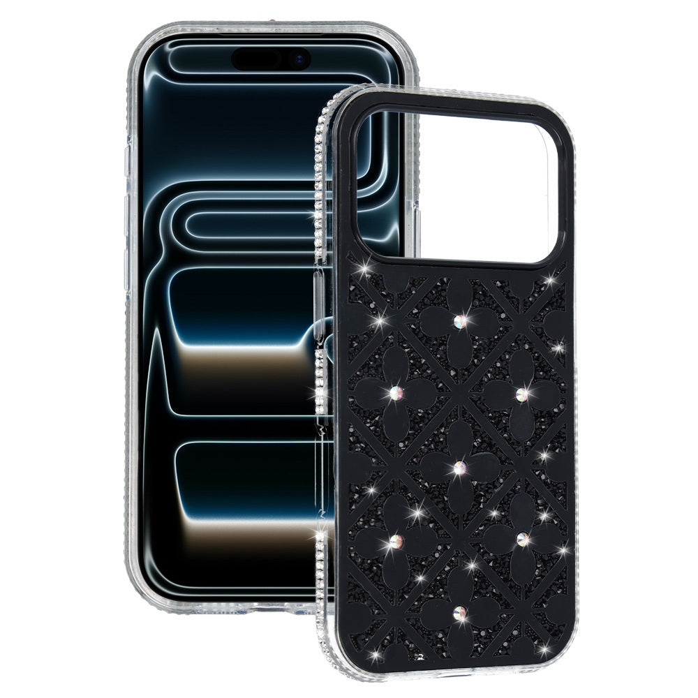 Husa Flower pentru iPhone 16 Pro Negru