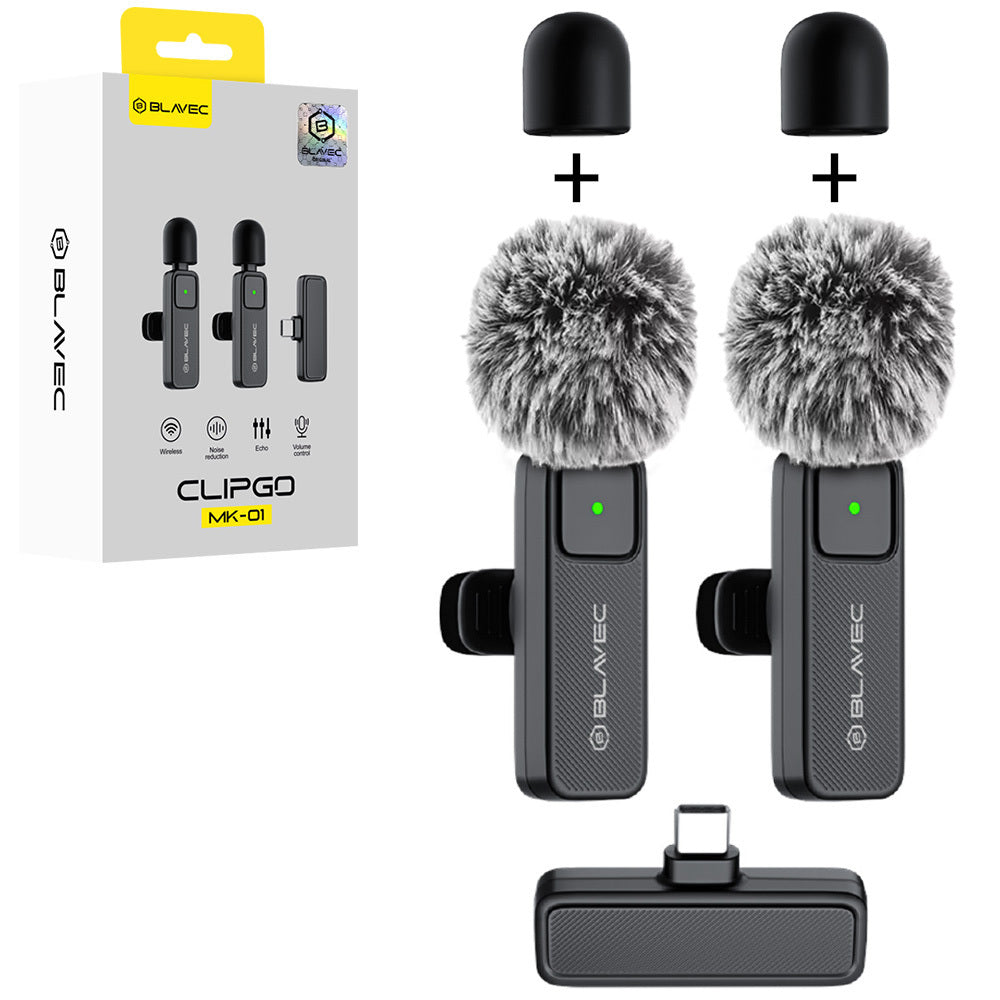 Casti Blavec Lavalier Microphones X 2 Mk-01 Clipgo Type C (Lmmk01-b) Negru