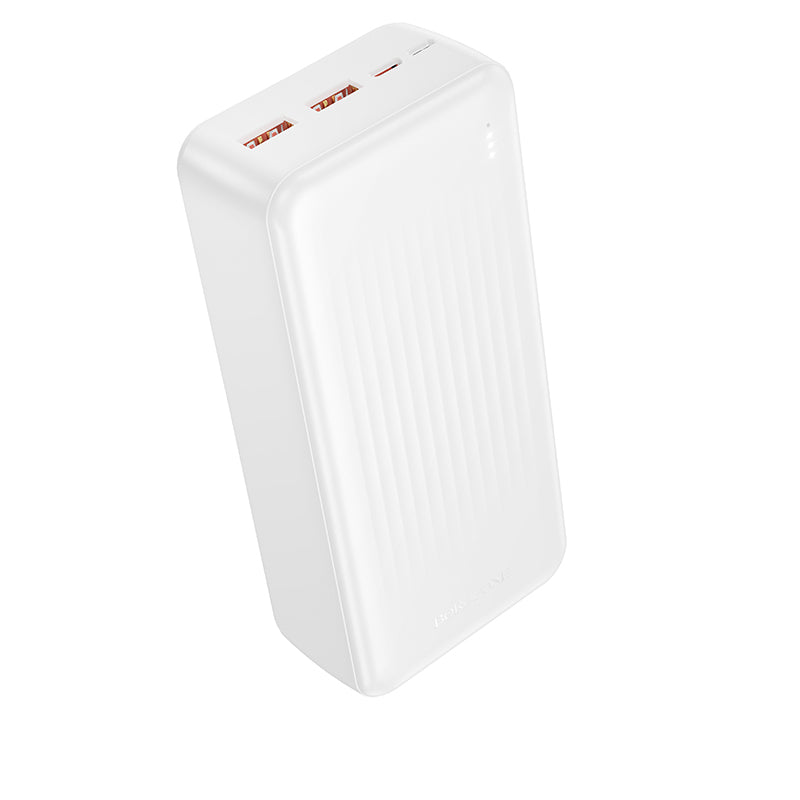 Acumulator extern Borofone 30000mAh Bj80b Clever - 2xUSB + Type C - QC 3.0 22,5W PD 20W Alb