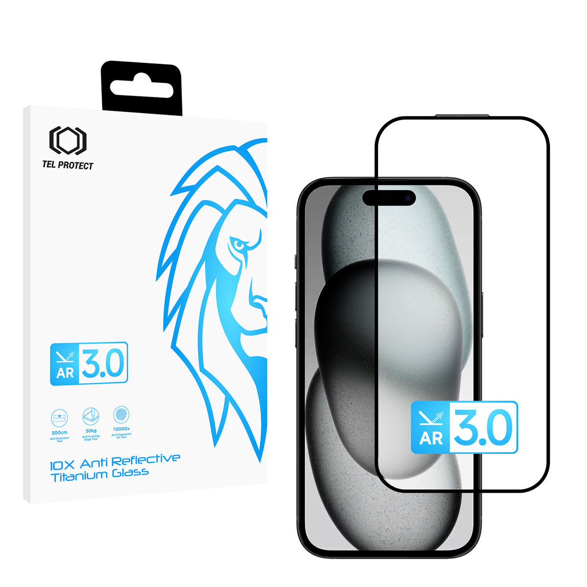 Folie sticla Tel Protect 10X AR 3.0 Antireflective Titanium Foriphone 15/14 Pro