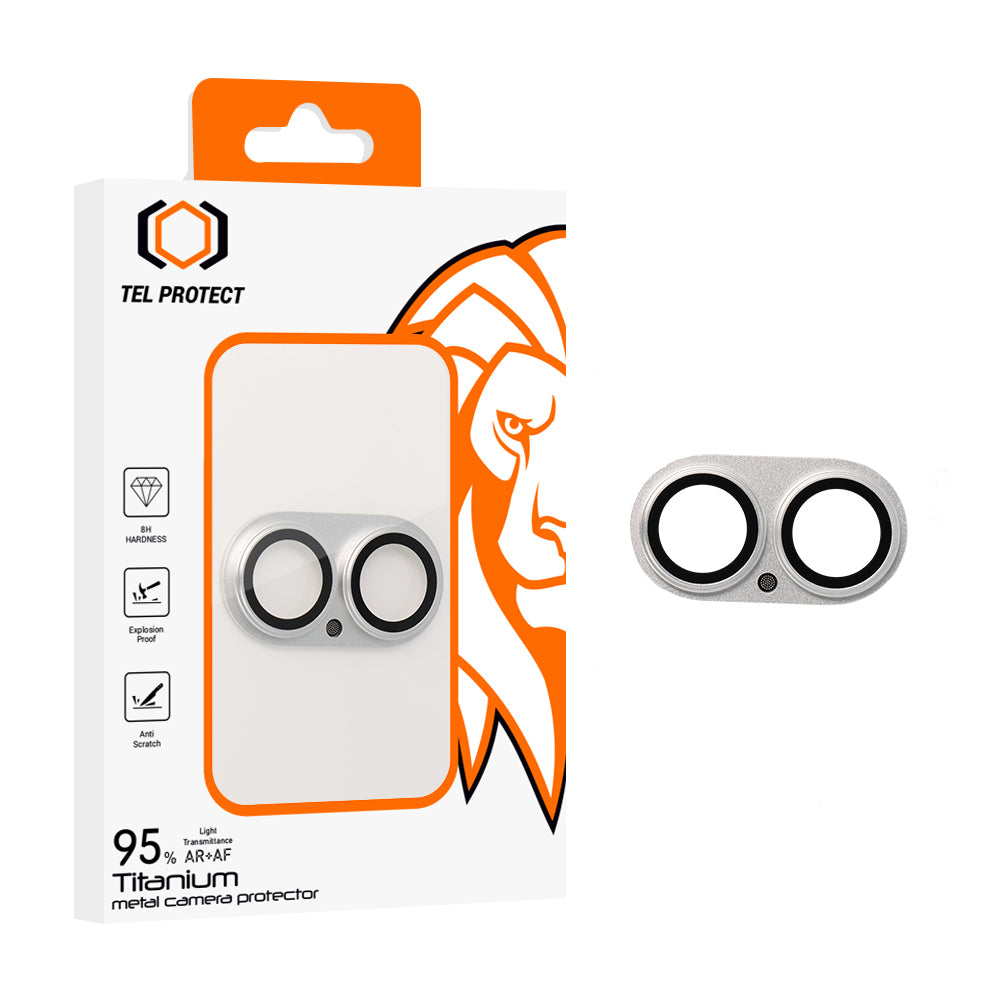 Folie sticla Tel Protect 95% AR+AF Full Metal Camera protectie On pentru iPhone 17 Argintiu Island)