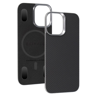 Husa Liavec Carbon Layer Magsafe Aramid Fiber pentru iPhone 17 Negru