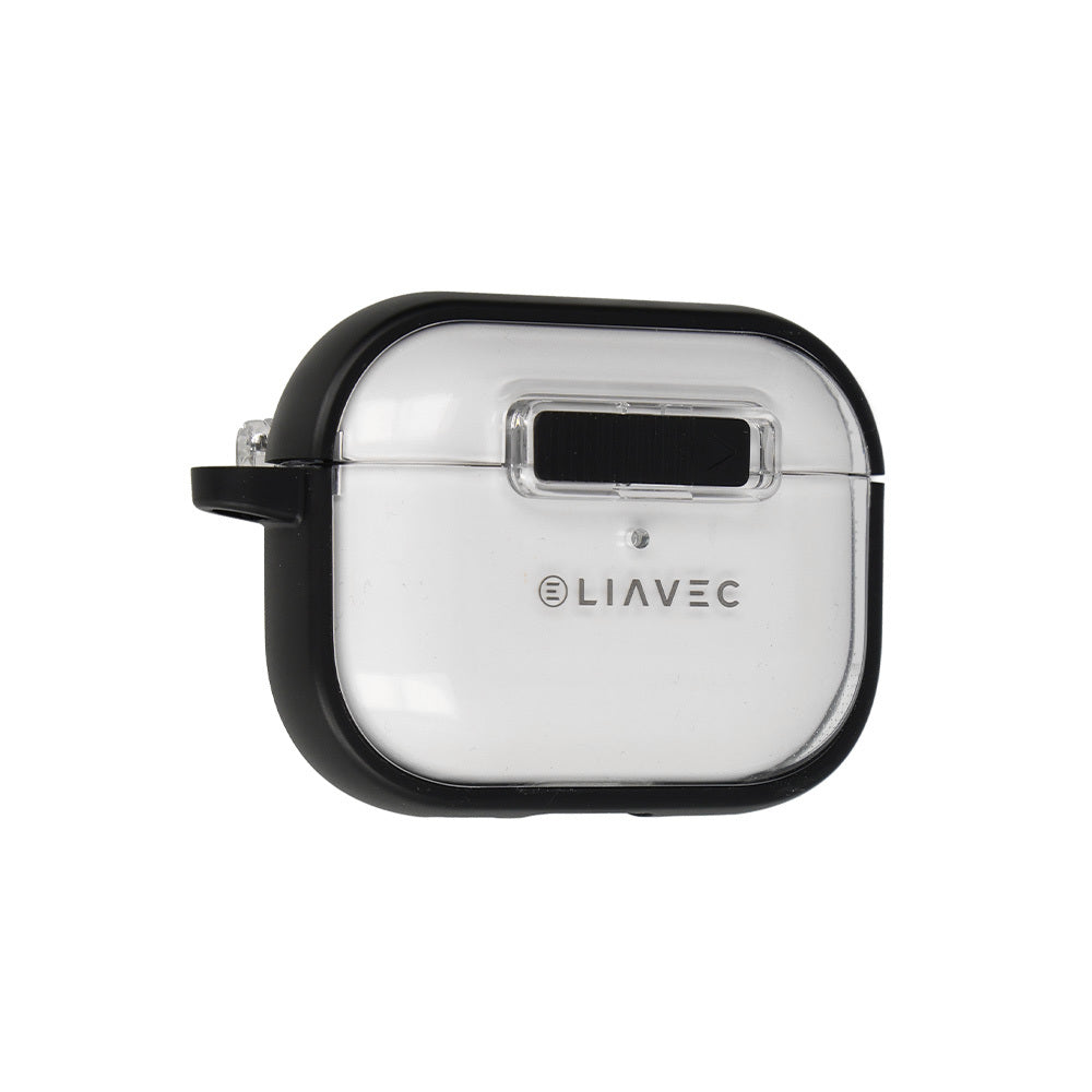 Husa Liavec Slidelock pentru Apple AirPods Pro 3 Transparent-Negru