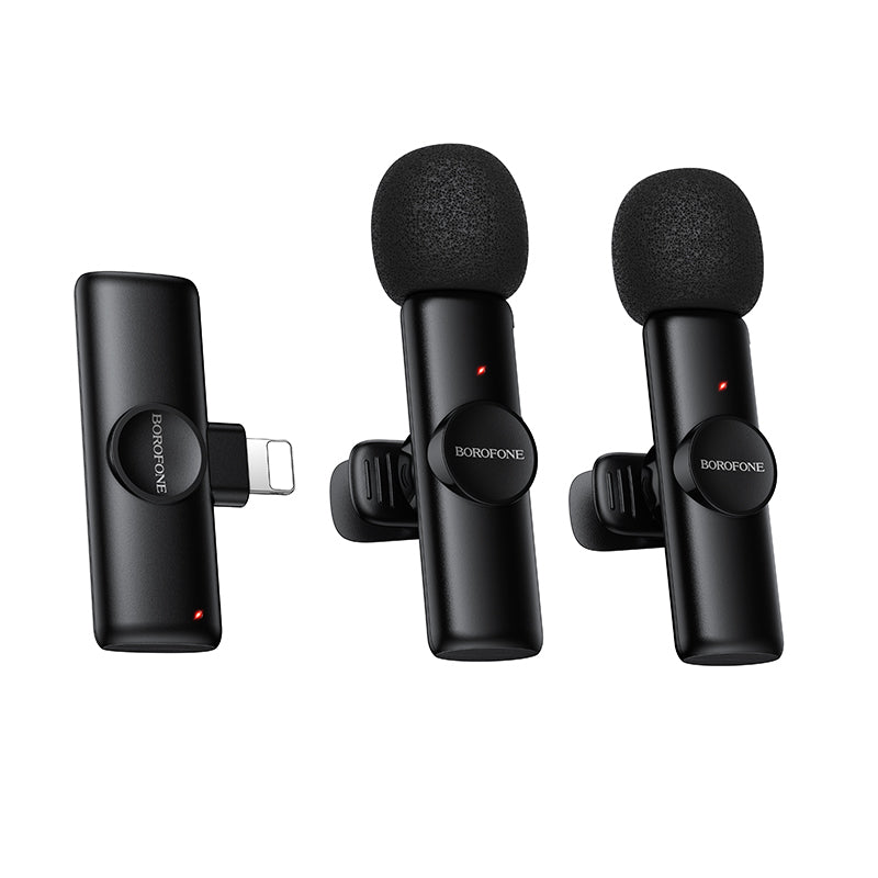 Casti Borofone Lavalier Wireless Microphone Winner Lightning Negru - 2 Pieces