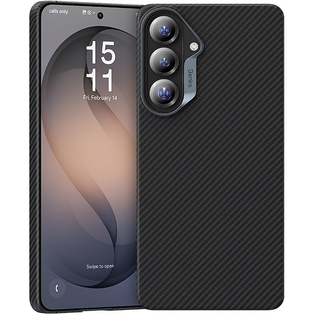 Husa Benks Magnetic Armor Air Kevlar Metal Frame 600D (J049) pentru Samsung Galaxy S26 Plus Negru