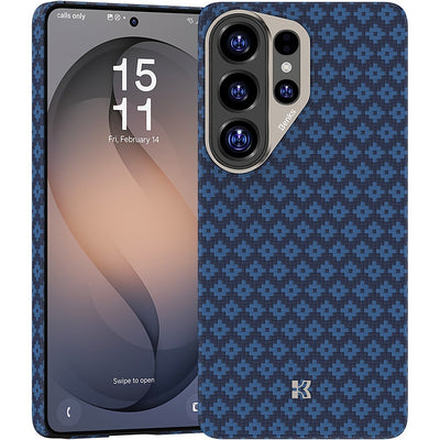 Husa Benks Magnetic Armor Air Armor Grid Kevlar Metal Frame 600D (A050) pentru Samsung Galaxy S26 Ultra Albastru