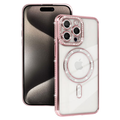 Husa Bling Magsafe pentru Xiaomi Redmi Note 15 Pro 4G Roz