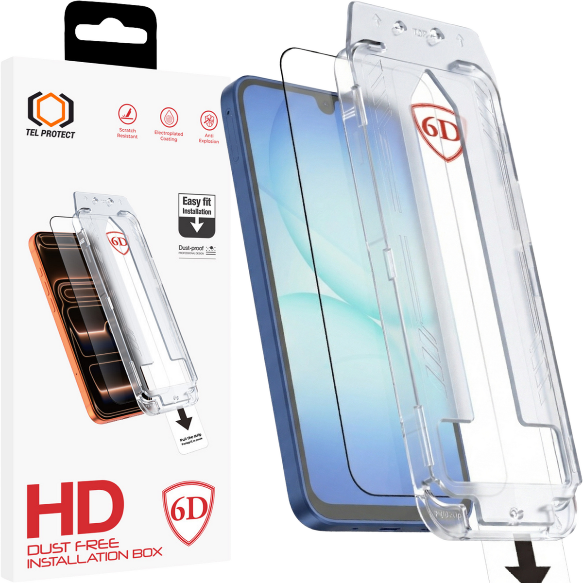 Folie Tel Protect Dust-free Easy Fit Full Glue 6D sticla pentru Samsung Galaxy A16/A17 4G/5G Negru
