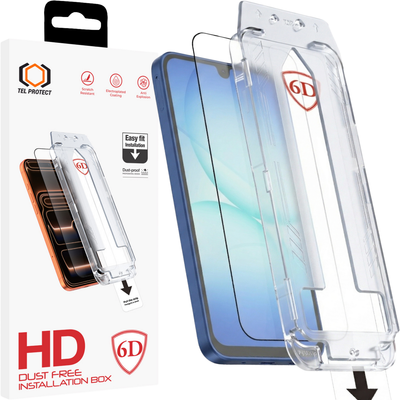 Folie Tel Protect Dust-free Easy Fit Full Glue 6D sticla pentru Samsung Galaxy A16/A17 4G/5G Negru