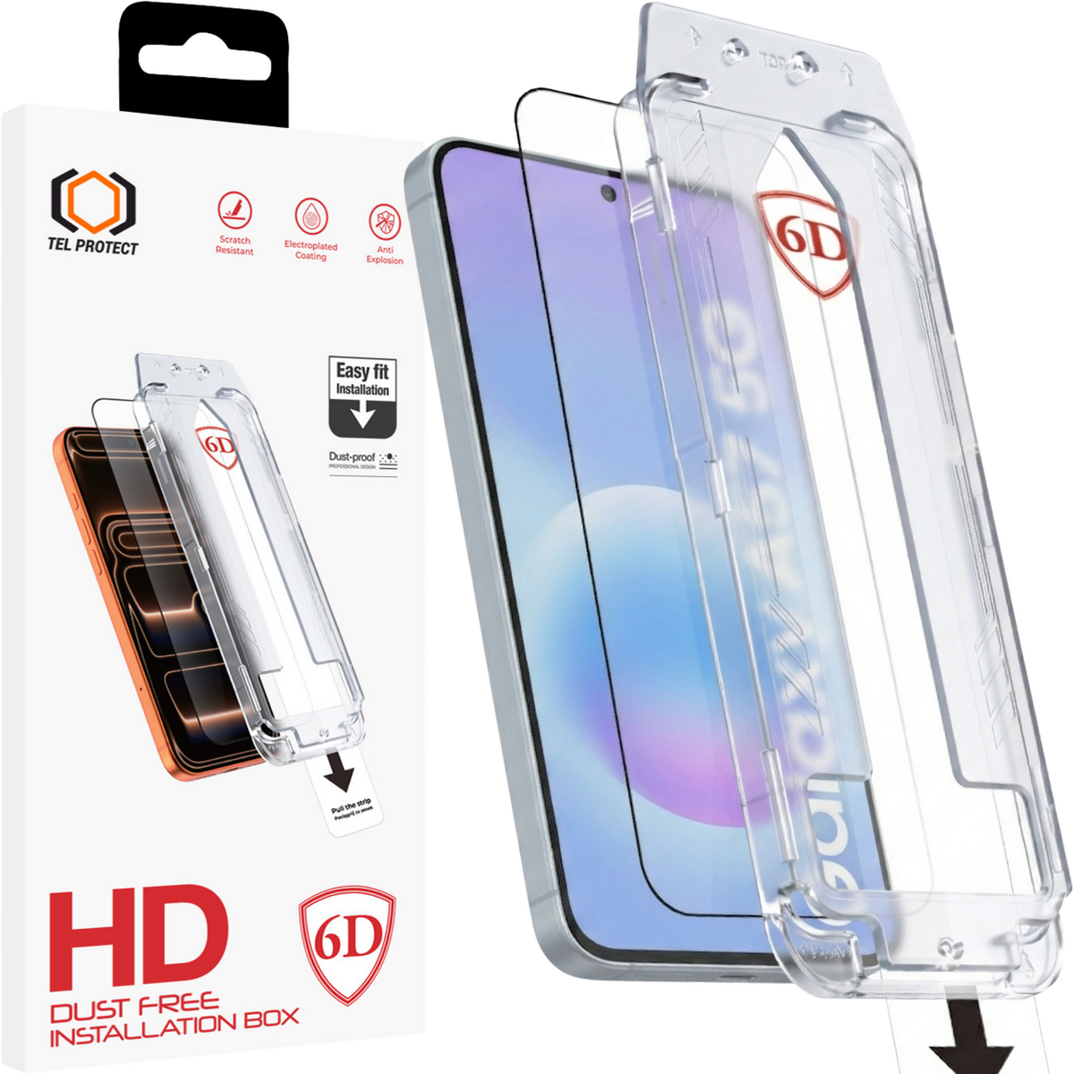 Folie Tel Protect Dust-free Easy Fit Full Glue 6D sticla pentru Samsung Galaxy A56/A57 5G Negru