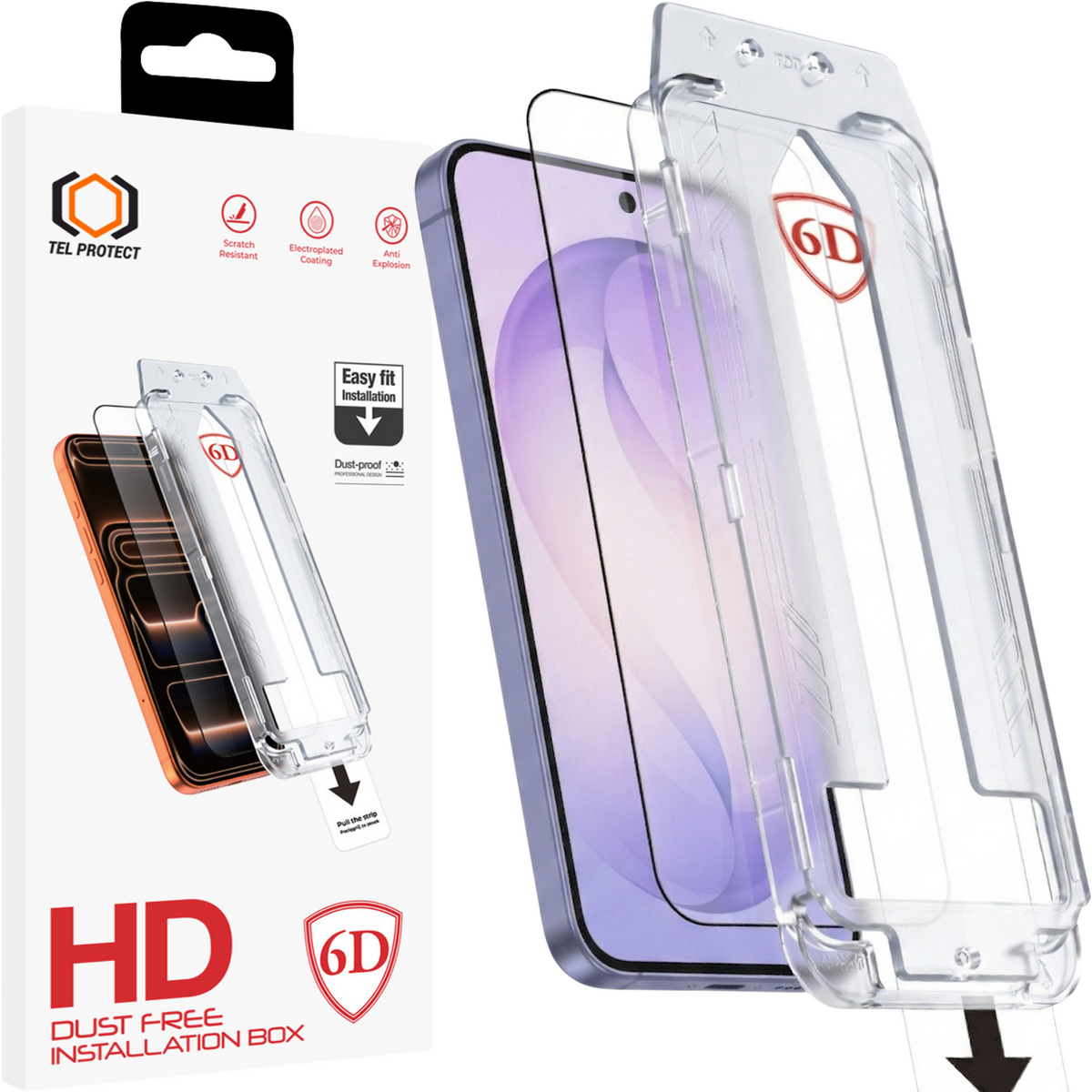 Folie Tel Protect Dust-free Easy Fit Full Glue 6D sticla pentru Samsung Galaxy S26 Negru (cu Fingerprint Unlock)
