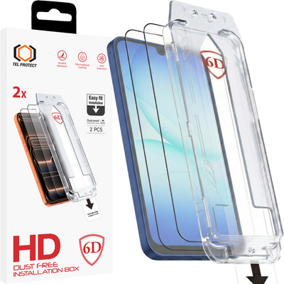 Folie Tel Protect Dust-free Easy Fit Full Glue 6D sticla pentru Samsung Galaxy A16/A17 4G/5G Negru - 2 Pieces