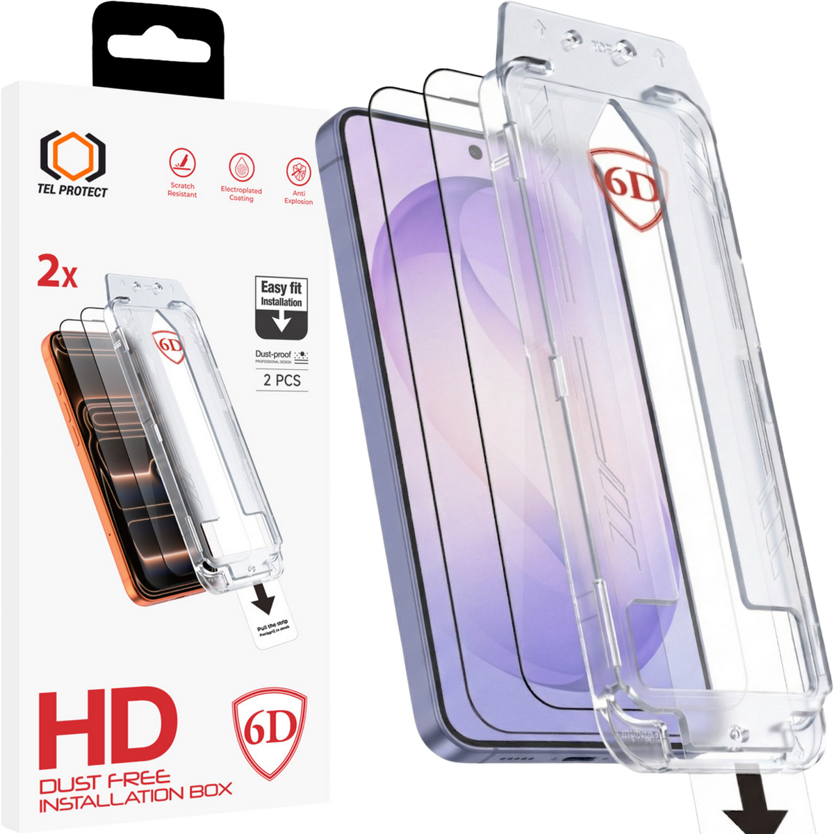 Folie Tel Protect Dust-free Easy Fit Full Glue 6D sticla pentru Samsung Galaxy S26 Plus Negru (cu Fingerprint Unlock) - 