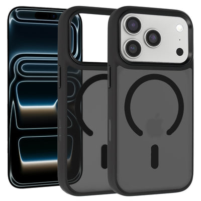 Husa Liavec Cloudy cu Metal Camera Frame pentru iPhone 17 Pro Max Negru Control Button)