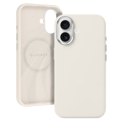 Husa Liavec Silky cu Metal Camera Frame pentru iPhone 17 Bej