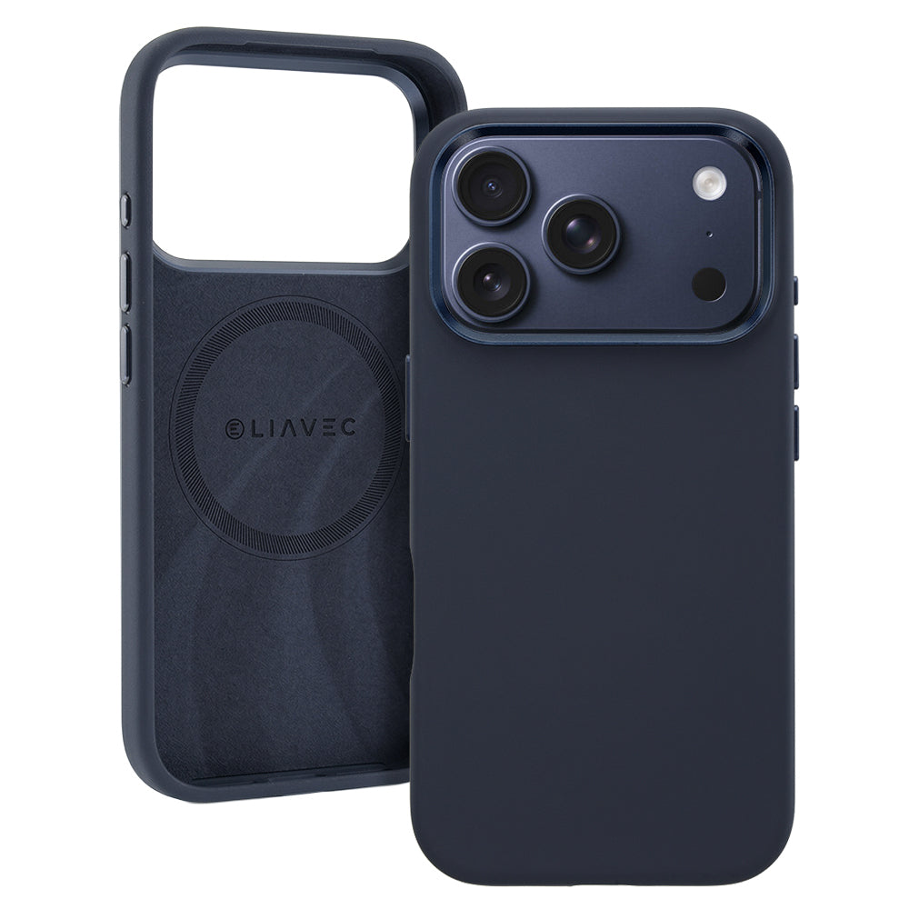 Husa Liavec Silky cu Metal Camera Frame pentru iPhone 17 Pro Max Navy