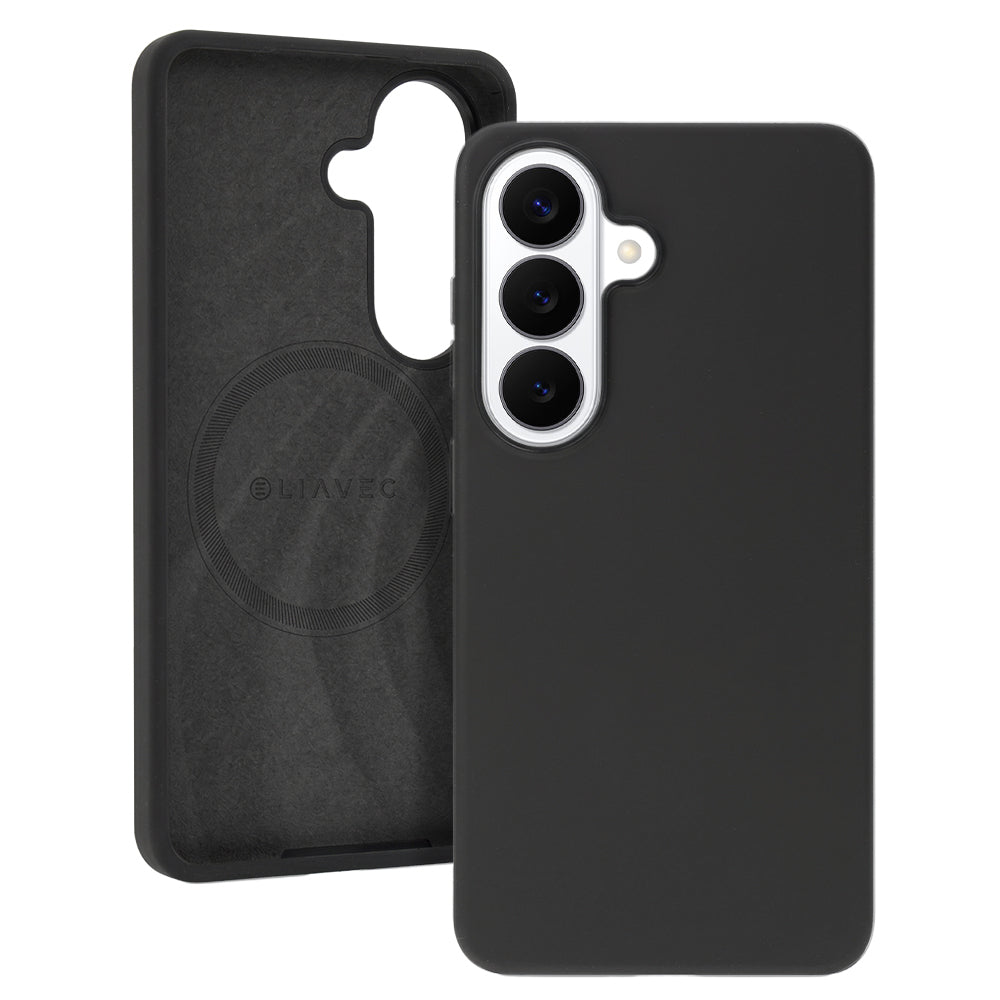 Husa Liavec Silky cu Metal Camera Frame pentru Samsung Galaxy S26 Plus Negru