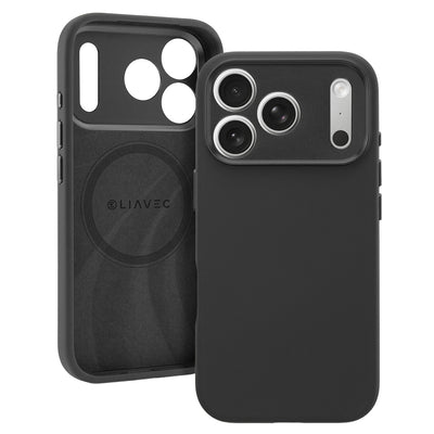 Husa Liavec Silk Shield cu Metal Camera Frame pentru iPhone 17 Pro Max Negru