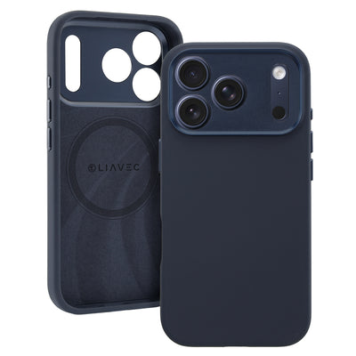 Husa Liavec Silk Shield cu Metal Camera Frame pentru iPhone 17 Pro Max Navy