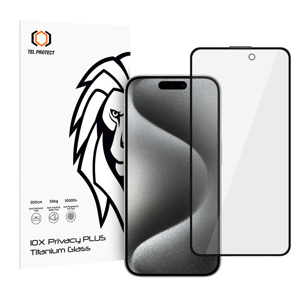 Folie sticla Tel Protect 10X Privacy Plus Titanium pentru iPhone 16 Pro/17 (Envelope)