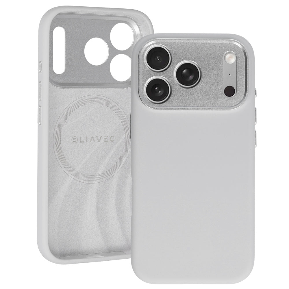 Husa Liavec Silk Shield cu Metal Camera Frame pentru iPhone 18 Pro/17 Pro Gri