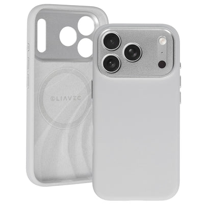 Husa Liavec Silk Shield cu Metal Camera Frame pentru iPhone 18 Pro/17 Pro Gri