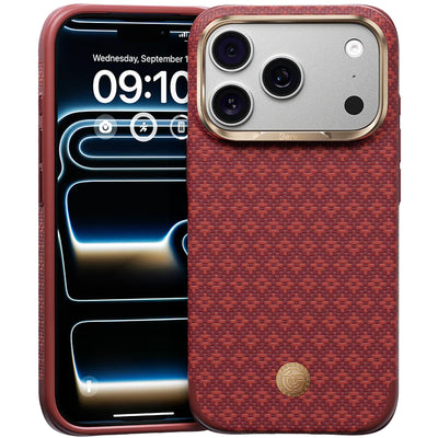 Husa Benks Magnetic Armor Grid Edge X9 Kevlar Metal Frame (C.k.fl.ap.rd.x070) pentru iPhone 18 Pro Max/17 Pro Max Rosu
