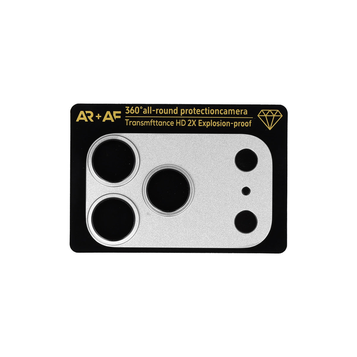 Folie sticla Aluminum Metal Camera acoperire completa lentila On pentru iPhone 18 Pro Max Argintiu Island+Mesh)