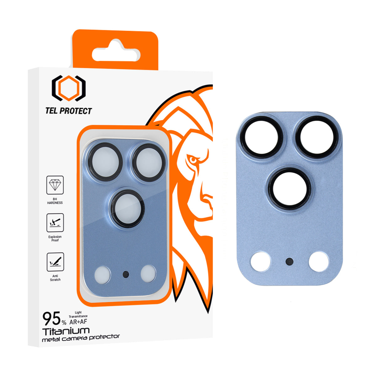 Folie sticla Tel Protect 95% AR+AF Full Metal Camera protectie On pentru iPhone 17 Pro Max Lightblue Island)