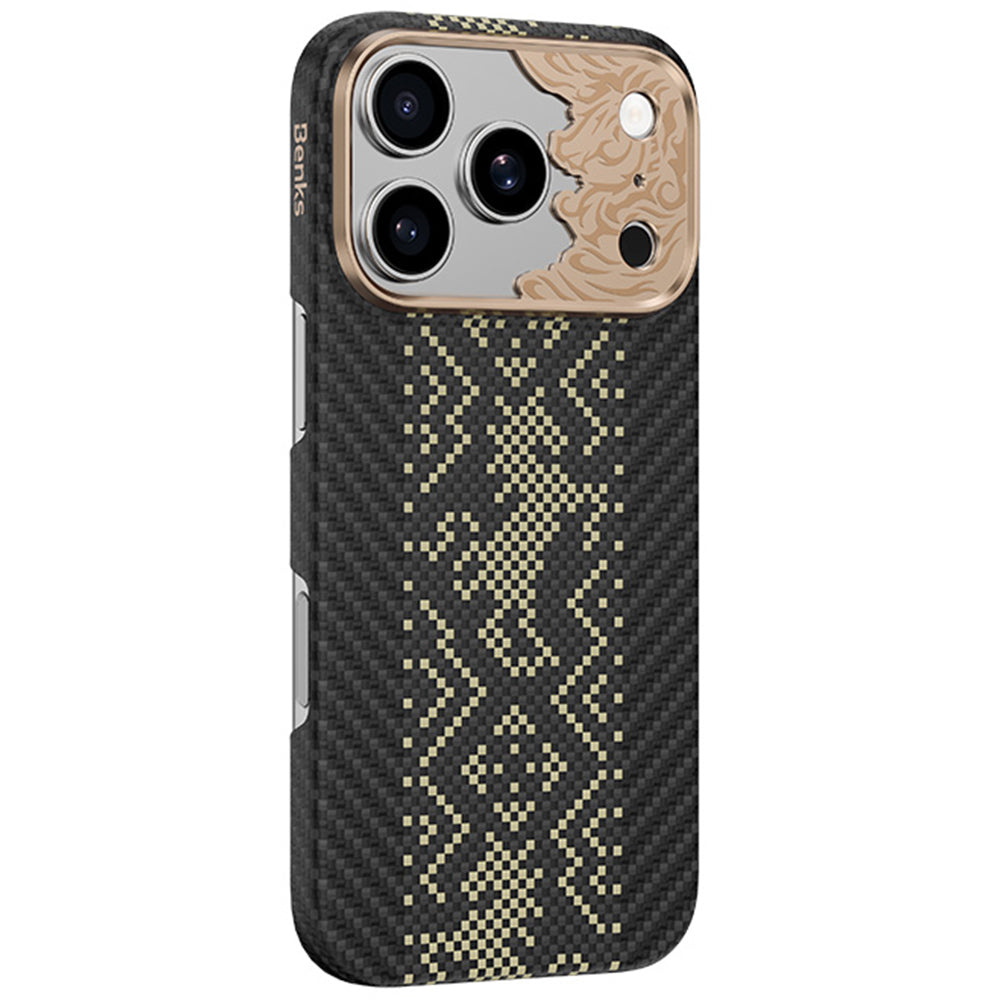 Husa Benks Magnetic Armor Air Knight Kevlar Metal Frame (C.k.fl.ap.gd.x072) pentru iPhone 18 Pro/17 Pro Negru