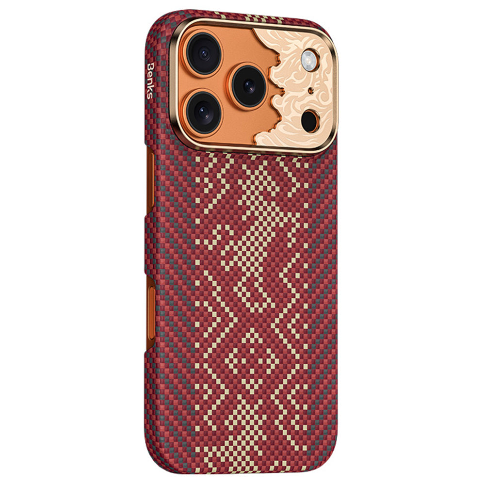 Husa Benks Magnetic Armor Air Knight Kevlar Metal Frame (C.k.fl.ap.gd.j072) pentru iPhone 18 Pro/17 Pro Rosu
