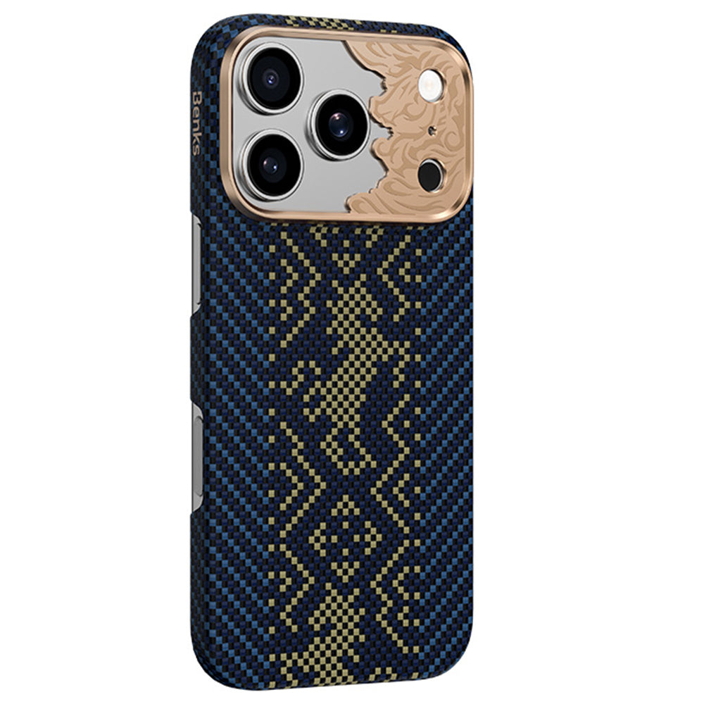 Husa Benks Magnetic Armor Air Knight Kevlar Metal Frame (C.k.fl.ap.gd.c072) pentru iPhone 18 Pro/17 Pro Albastru