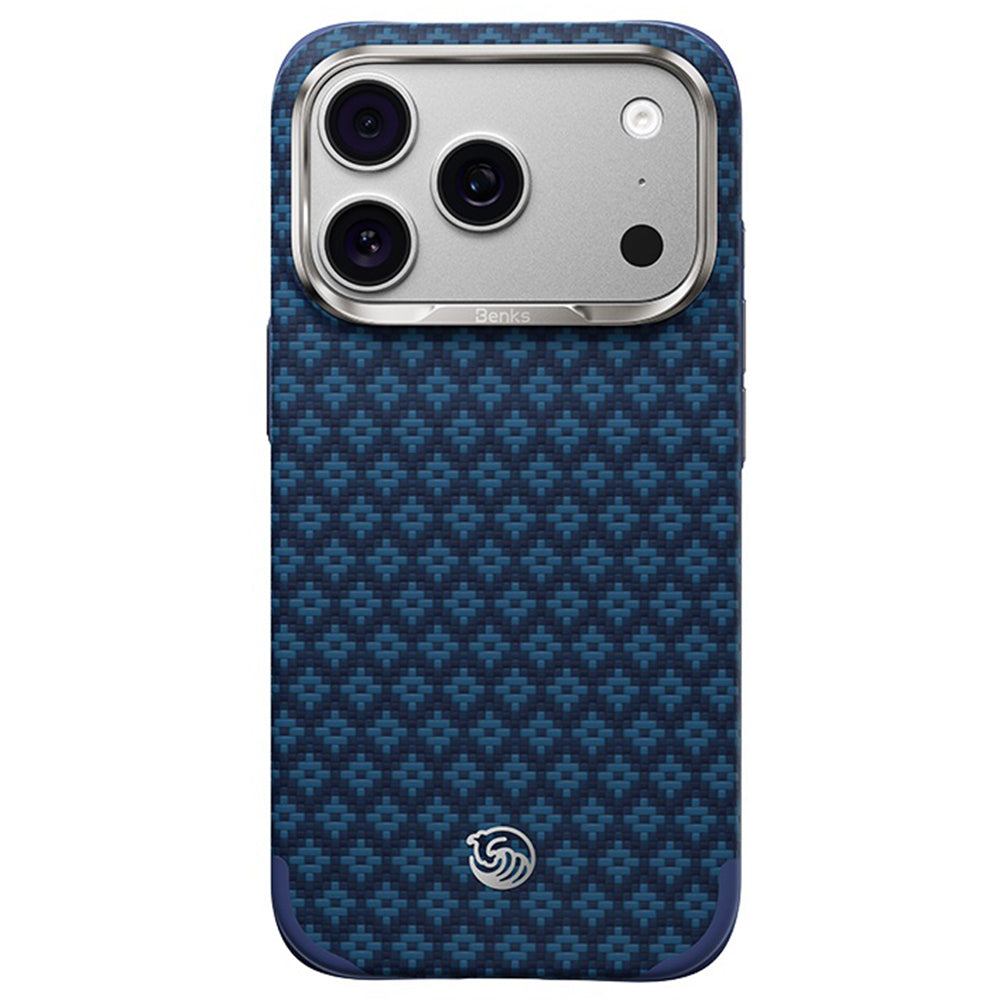 Husa Benks Magnetic Armor Grid Edge X9 Kevlar Metal Frame (C.k.fl.ap.be.x073) pentru iPhone 18 Pro Max/17 Pro Max Albast