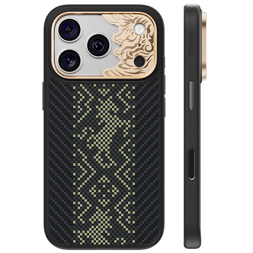 Husa Benks Magnetic Armor Pro Knight Kevlar Metal Frame (C.k.fl.ap.gd.b073) pentru iPhone 18 Pro Max/17 Pro Max Negru (C