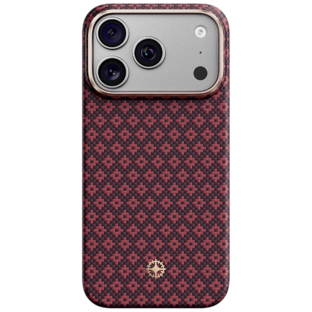 Husa Benks Magnetic Armor Air Armor Grid Kevlar Metal Frame 600D (C.k.fl.ap.jx.0072) pentru iPhone 18 Pro/17 Pro Burgund