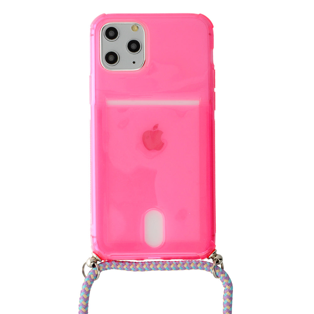 Husa Curea Fluo pentru iPhone 12/12 Pro Roz