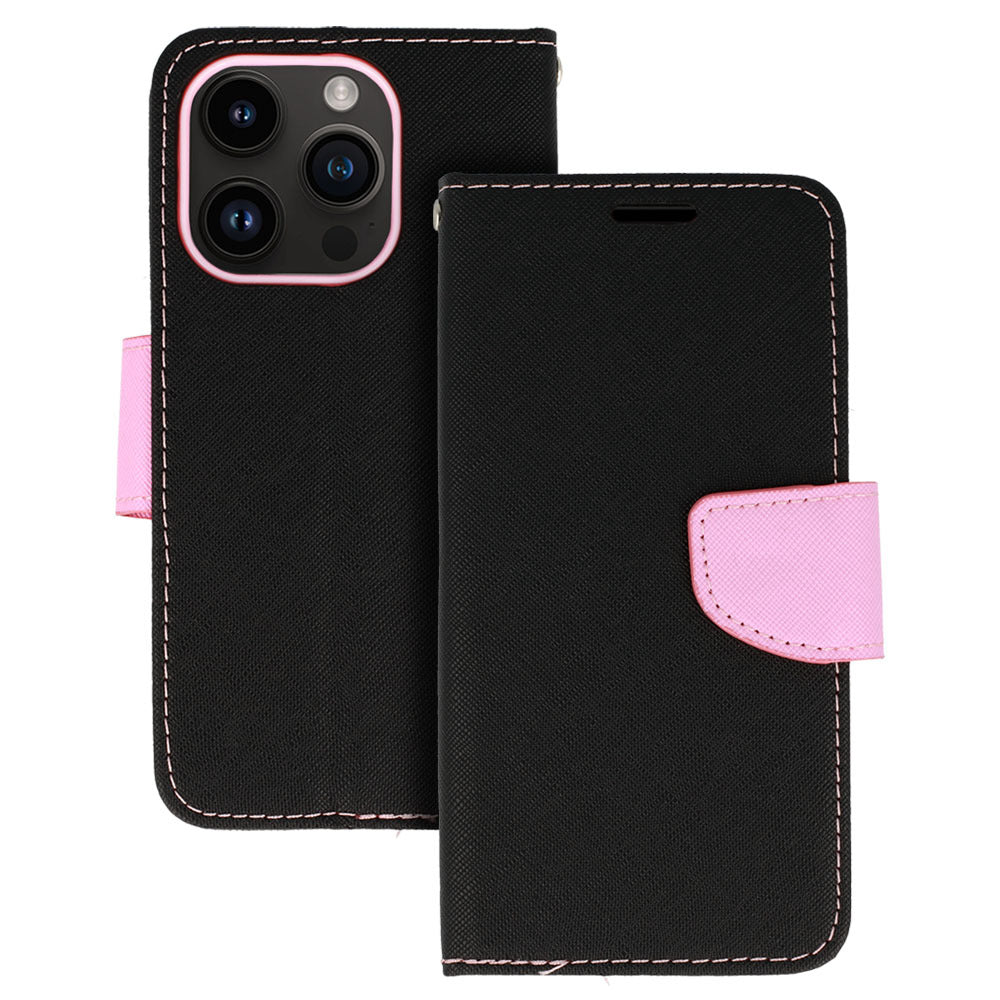 Husa Fancy pentru Samsung Galaxy S21 Plus Negru-Roz