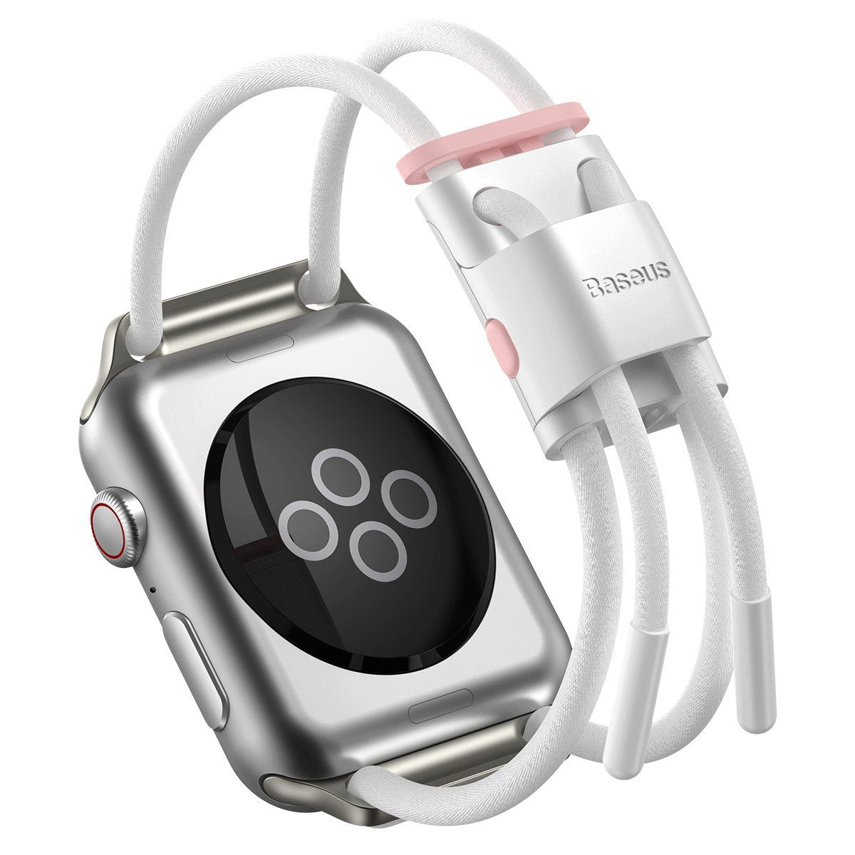 Curea Baseus Adjustable Sports Let`S Go pentru Apple Watch 3/4/5/6/SE 38/40mm Alb-Roz