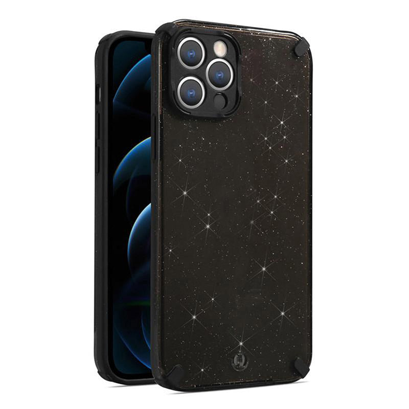 Husa Armor Glitter pentru iPhone 12 Pro Max Negru