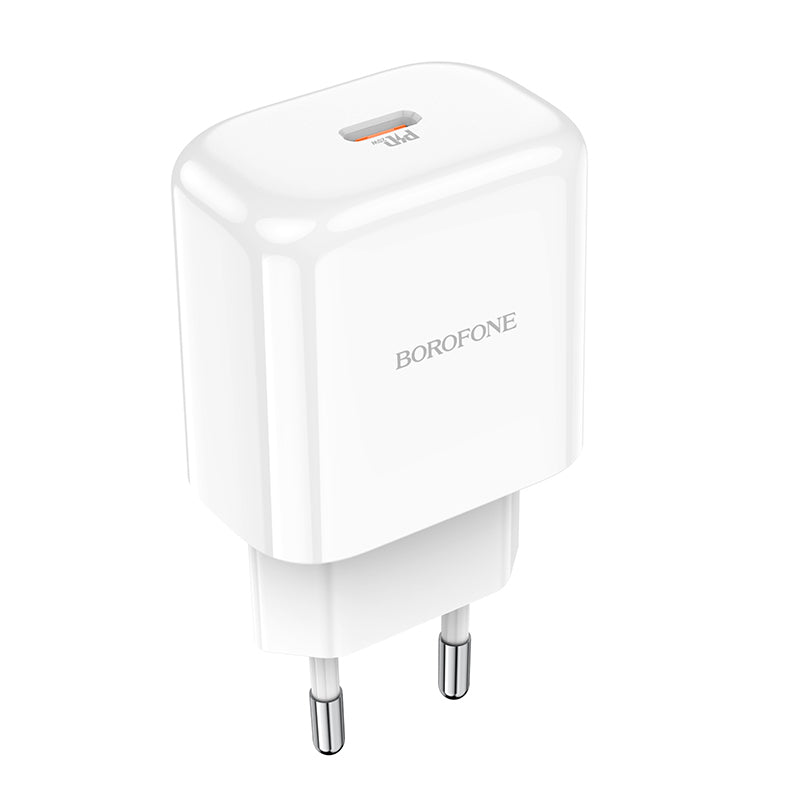 Incarcator priza Borofone BN3 Premium - Type C - QC 3.0 PD 2.0 20W Alb