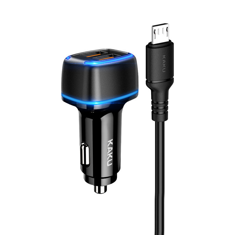 Incarcator auto Kaku Shengyu - 2xUSB - 2,8A cu USB To Micro USB Negru