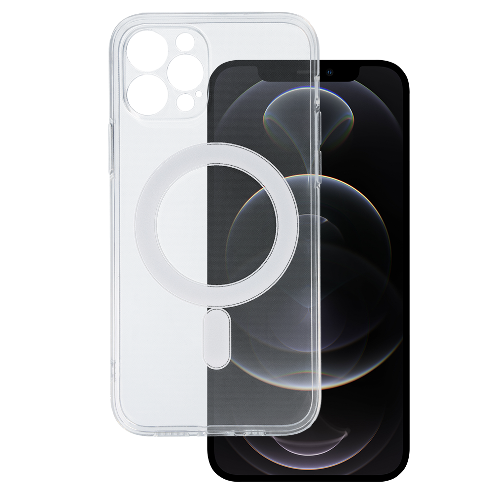 Husa TEL Protect Magsilicone pentru iPhone 12 Pro Transparent