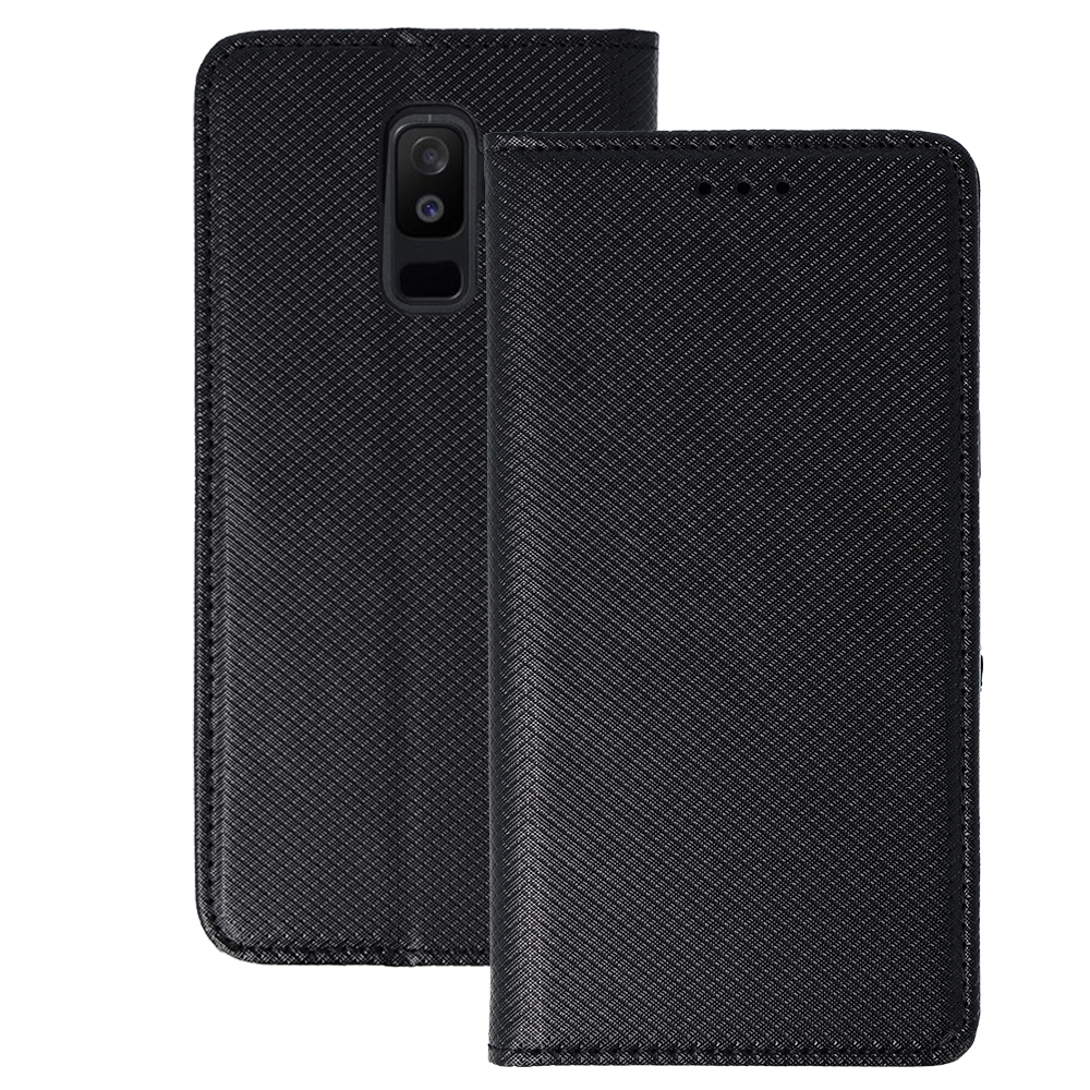 Husa Smart Book Magnet pentru Samsung Galaxy A6 Plus (2018) Negru